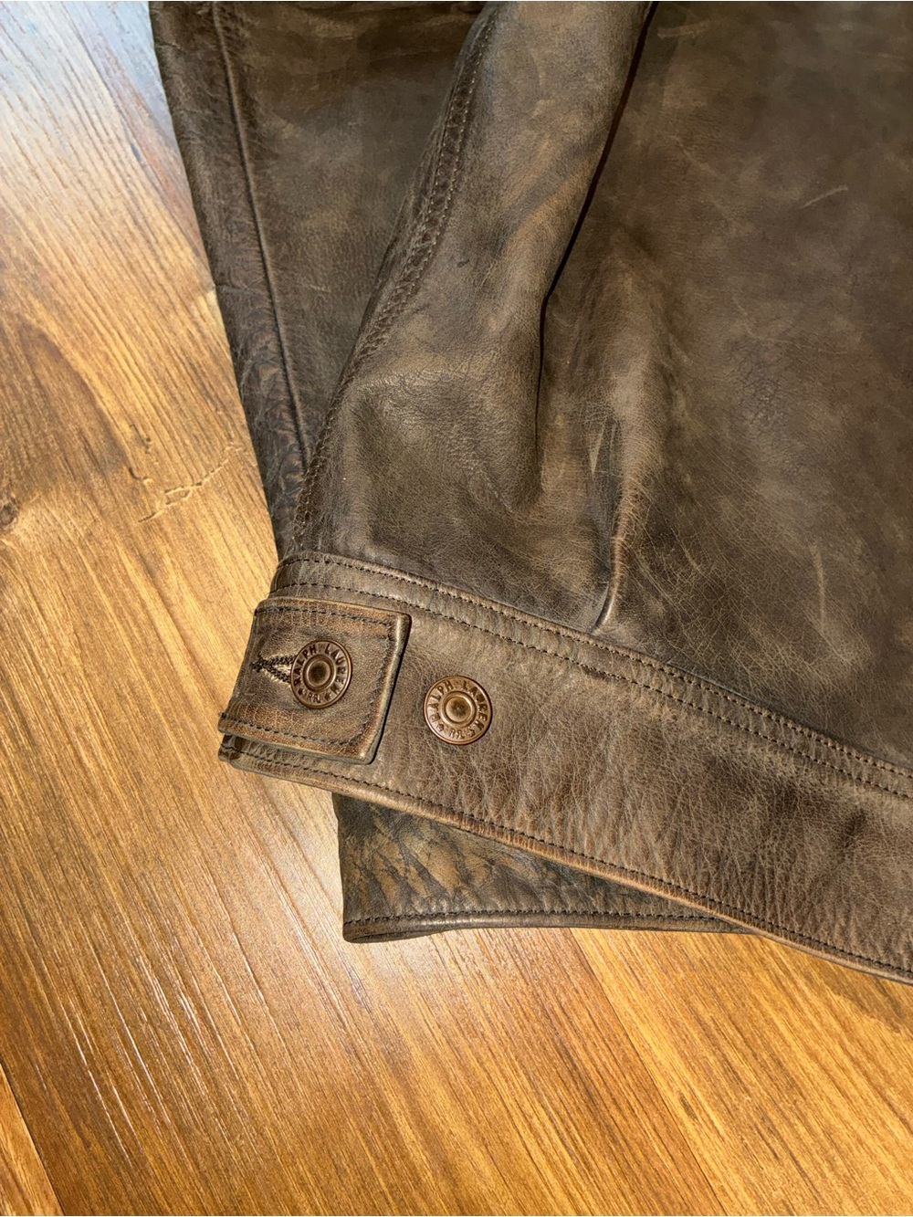 RRL Type 2 Buffalo Leather Brown Jacket - Picture 12 of 16